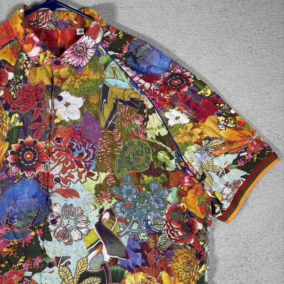 Robert Graham Limited Edition Shirt Men’s Size 3XL Landscapes Floral Linen - Picture 4 of 16